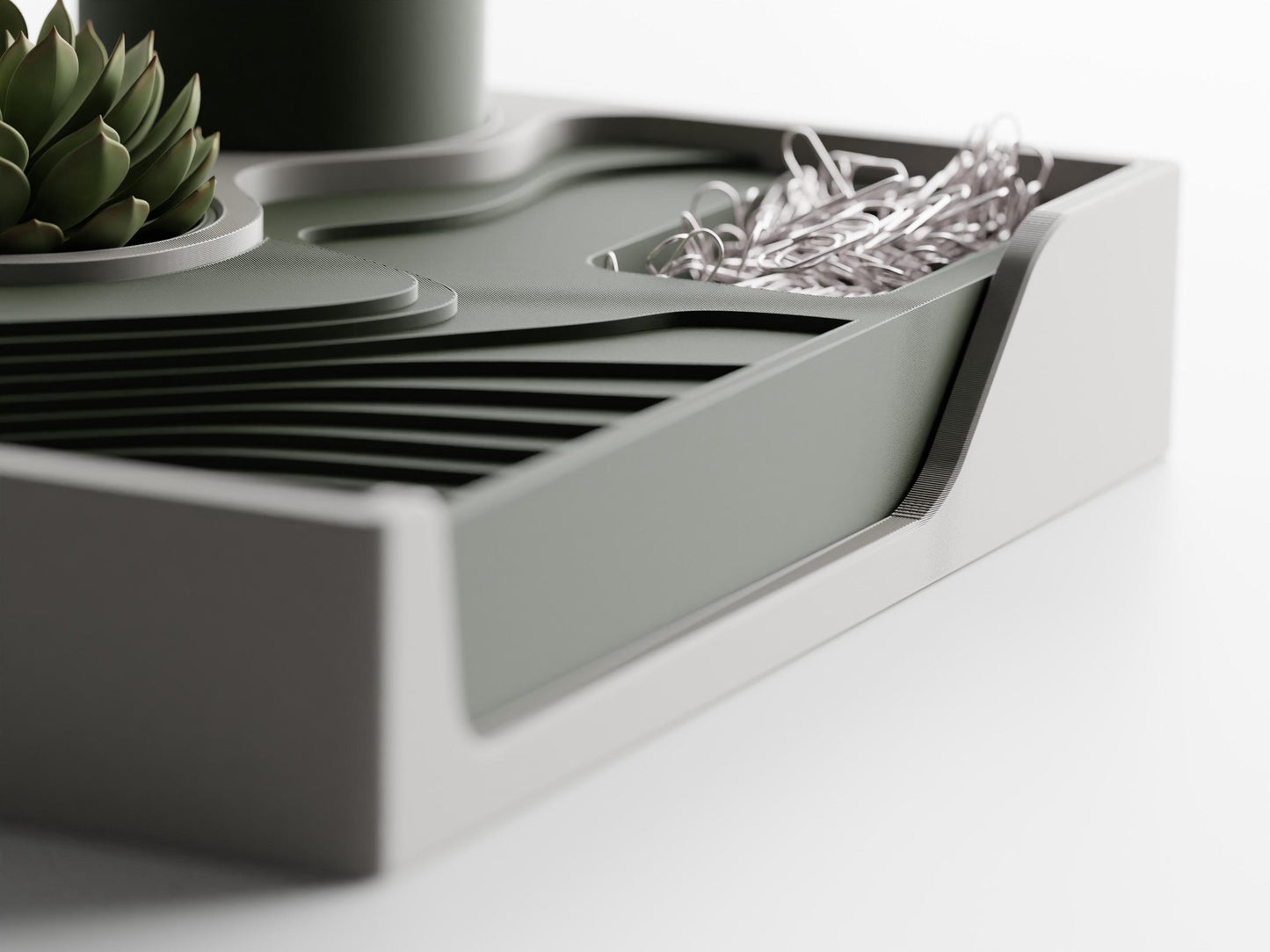 Stepped Desk Organizer – Modern 4-Piece Set | Stylish 3D-Printed Office Organizer – Multiple Colors Available