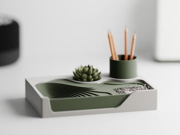 Stepped Desk Organizer – Modern 4-Piece Set | Stylish 3D-Printed Office Organizer – Multiple Colors Available